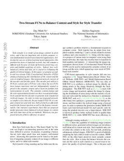 Two-Stream FCNs to Balance Content and Style for Style Transfer