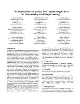 "The Human Body is a Black Box": Supporting Clinical Decision-Making
  with Deep Learning