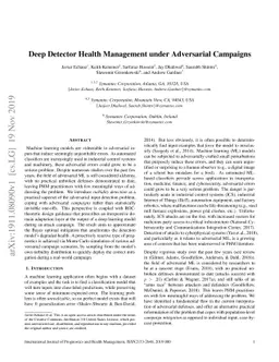 Deep Detector Health Management under Adversarial Campaigns