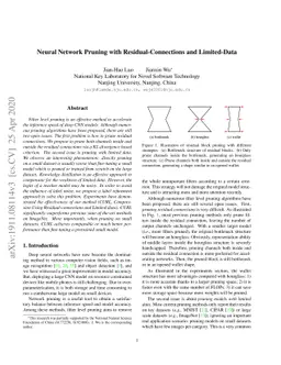 Neural Network Pruning with Residual-Connections and Limited-Data