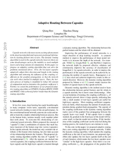 Adaptive Routing Between Capsules