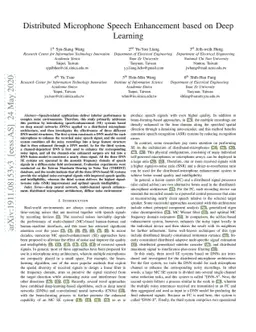 Distributed Microphone Speech Enhancement based on Deep Learning