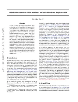 Information-Theoretic Local Minima Characterization and Regularization
