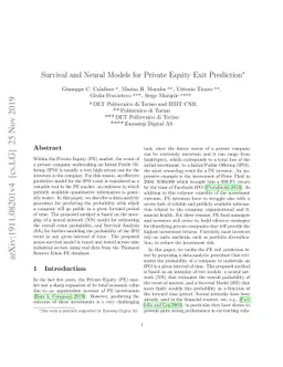 Survival and Neural Models for Private Equity Exit Prediction