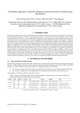 Visualization approach to assess the robustness of neural networks for
  medical image classification