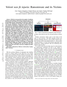 Volenti non fit injuria: Ransomware and its Victims