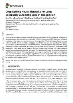 Deep Spiking Neural Networks for Large Vocabulary Automatic Speech
  Recognition