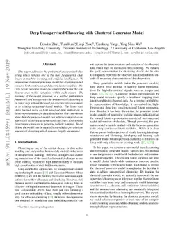Deep Unsupervised Clustering with Clustered Generator Model