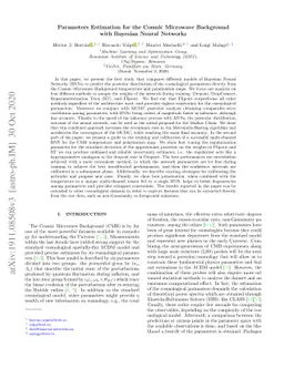 Parameters Estimation for the Cosmic Microwave Background with Bayesian
  Neural Networks