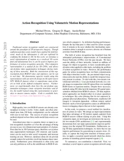 Action Recognition Using Volumetric Motion Representations