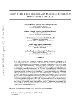 Ghost Units Yield Biologically Plausible Backprop in Deep Neural
  Networks