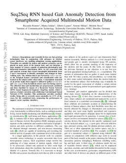 Seq2Seq RNN based Gait Anomaly Detection from Smartphone Acquired
  Multimodal Motion Data