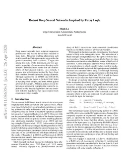Robust Deep Neural Networks Inspired by Fuzzy Logic