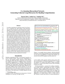 Co-Attention Hierarchical Network: Generating Coherent Long Distractors
  for Reading Comprehension