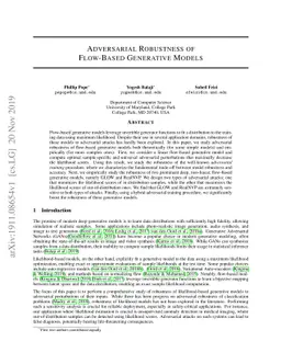 Adversarial Robustness of Flow-Based Generative Models