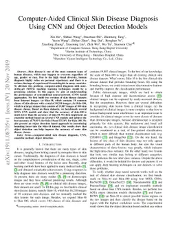 Computer-Aided Clinical Skin Disease Diagnosis Using CNN and Object
  Detection Models