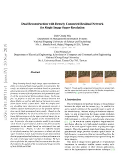 Dual Reconstruction with Densely Connected Residual Network for Single
  Image Super-Resolution