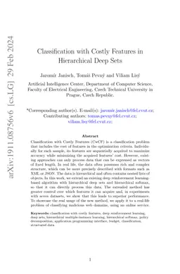 Classification with Costly Features in Hierarchical Deep Sets