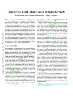 LionForests: Local Interpretation of Random Forests