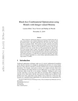 Black-box Combinatorial Optimization using Models with Integer-valued
  Minima