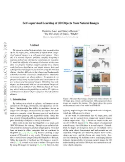 Self-supervised Learning of 3D Objects from Natural Images