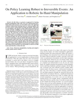 On Policy Learning Robust to Irreversible Events: An Application to
  Robotic In-Hand Manipulation