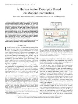 A Human Action Descriptor Based on Motion Coordination