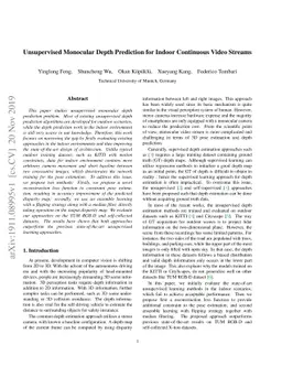 Unsupervised Monocular Depth Prediction for Indoor Continuous Video
  Streams