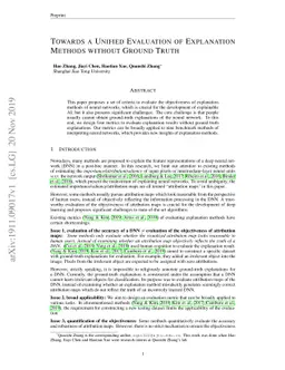 Towards a Unified Evaluation of Explanation Methods without Ground Truth