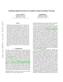 Exploiting Spatial Invariance for Scalable Unsupervised Object Tracking