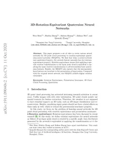 3D-Rotation-Equivariant Quaternion Neural Networks