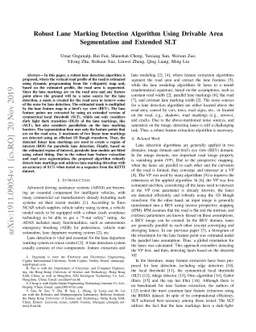 Robust Lane Marking Detection Algorithm Using Drivable Area Segmentation
  and Extended SLT