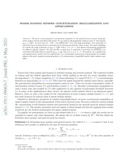 Sparse random tensors: Concentration, regularization and applications