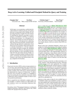 Deep Active Learning: Unified and Principled Method for Query and
  Training