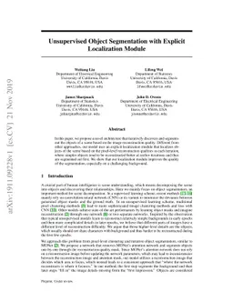 Unsupervised Object Segmentation with Explicit Localization Module