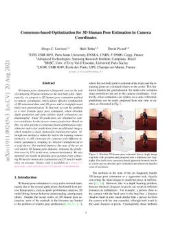 Consensus-based Optimization for 3D Human Pose Estimation in Camera
  Coordinates