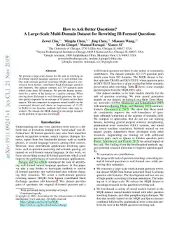 How to Ask Better Questions? A Large-Scale Multi-Domain Dataset for
  Rewriting Ill-Formed Questions