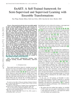EnAET: A Self-Trained framework for Semi-Supervised and Supervised
  Learning with Ensemble Transformations