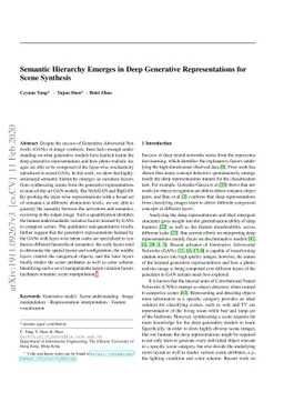 Semantic Hierarchy Emerges in Deep Generative Representations for Scene
  Synthesis