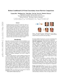 Robust Conditional GAN from Uncertainty-Aware Pairwise Comparisons