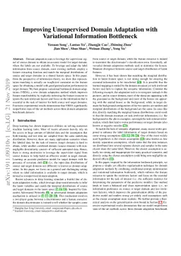 Improving Unsupervised Domain Adaptation with Variational Information
  Bottleneck