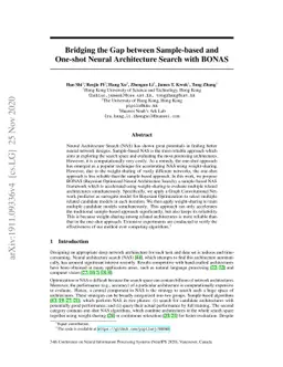 Bridging the Gap between Sample-based and One-shot Neural Architecture
  Search with BONAS
