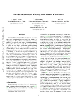 Voice-Face Cross-modal Matching and Retrieval: A Benchmark