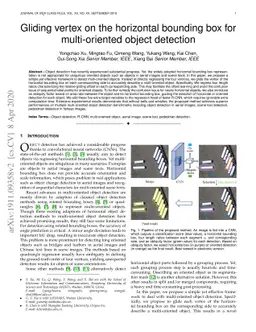 Gliding vertex on the horizontal bounding box for multi-oriented object
  detection