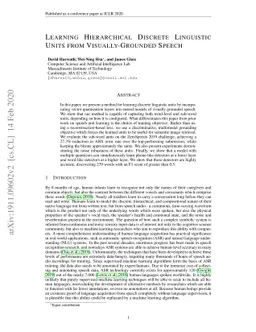 Learning Hierarchical Discrete Linguistic Units from Visually-Grounded
  Speech