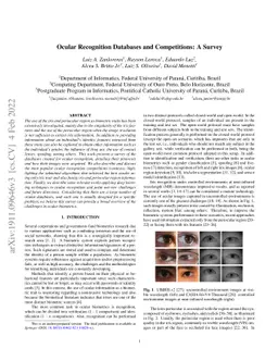 Ocular Recognition Databases and Competitions: A Survey