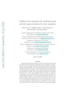Uniform error estimates for artificial neural network approximations for
  heat equations
