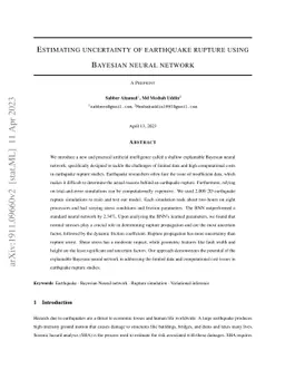 Estimating uncertainty of earthquake rupture using Bayesian neural
  network