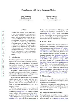 Paraphrasing with Large Language Models