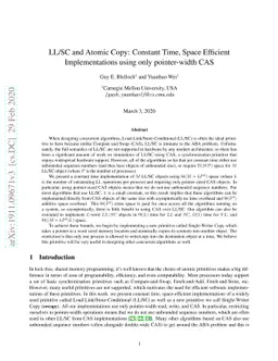 LL/SC and Atomic Copy: Constant Time, Space Efficient Implementations
  using only pointer-width CAS